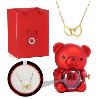 Eternal Rose Bear Gift Box with Necklace