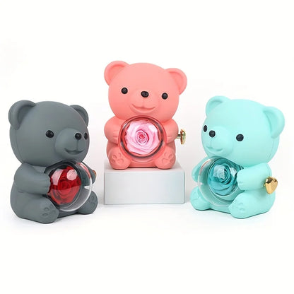 Eternal Rose Bear Gift Box with Necklace