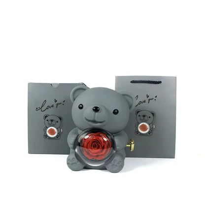 Eternal Rose Bear Gift Box with Necklace