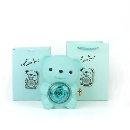 Eternal Rose Bear Gift Box with Necklace