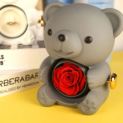 Eternal Rose Bear Gift Box with Necklace