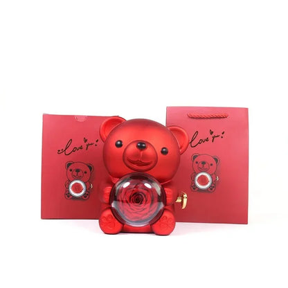 Eternal Rose Bear Gift Box with Necklace