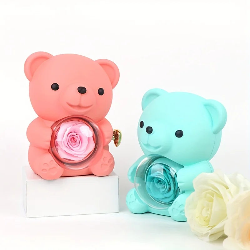 Eternal Rose Bear Gift Box with Necklace